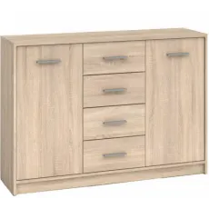 Comodă Yasen Nepo 2D4S, 119x34x84 cm, Sonoma