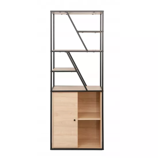 Стеллаж Decoprim Agis Plus, 60x40x160 см, Stejar M37/Black