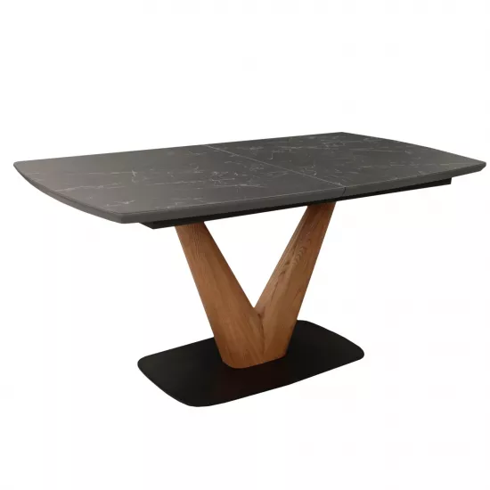 Masă pentru bucătărie Decoprim Molli, 160x90 cm extensibilă, Black Ceramic CM3-01
