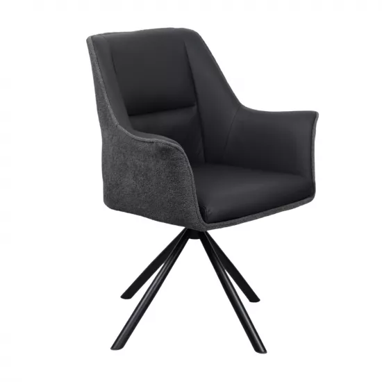 Scaun DP Blum cu mecanism rotativ, Piele+Stofă Black