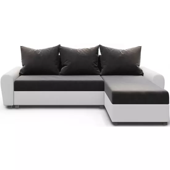 Canapea de colț Space Meble Dakar L, Mikrofaza 1024/D511 (Gray/White)