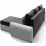 Диван угловой Space Meble Dakar L, Mikrofaza 1024/D511 (Gray/White)