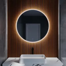 Oglindă pentru baie Moonglass Epperly 80x80 cm, cu 1 senzor și iluminare