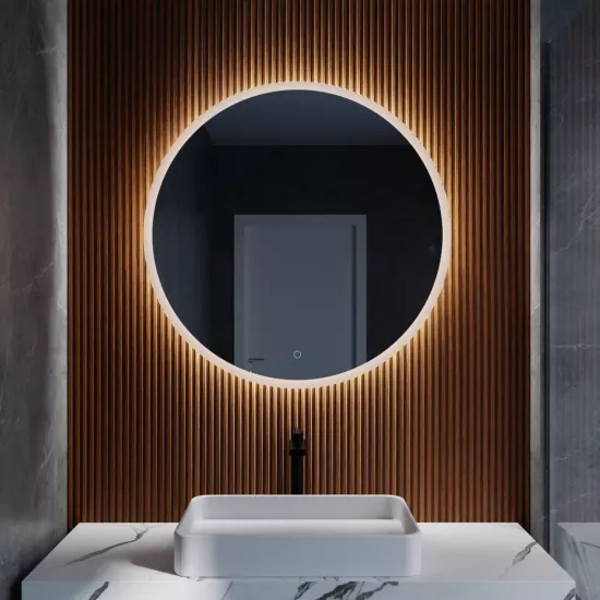 Зеркало для ванной Moonglass Epperly 90x90 cm, два сенсора, c подсветкой и подогревом