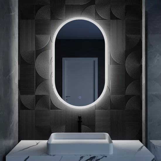 Oglindă pentru baie Moonglass Florra 70x50 cm, cu 2 senzori, iluminare și încălzire