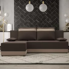 Диван угловой Space Meble Toledo Corner, Rainbow 41/Rainbow 05 (Dark Brown/Light Brown)