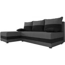 Диван угловой Space Meble Hewlet, Sawana 05/Sawana 14 (Gray Dark/Black)