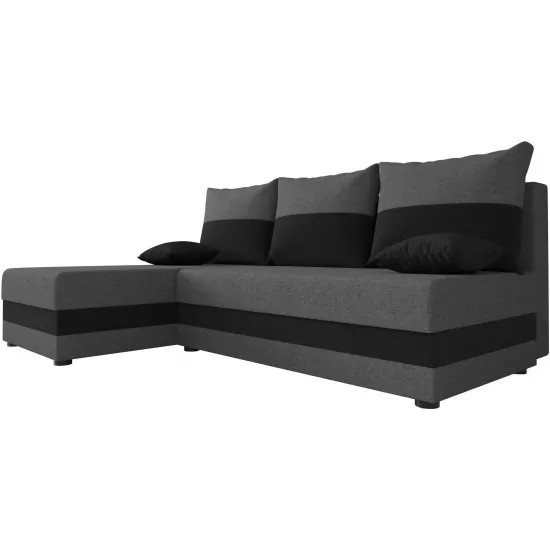 Canapea de colț Space Meble Hewlet, Sawana 05/Sawana 14 (Gray Dark/Black)