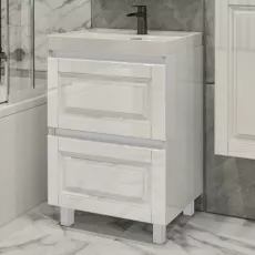 Dulap cu lavoar PS ВКД-60(2), 60 cm, White gloss