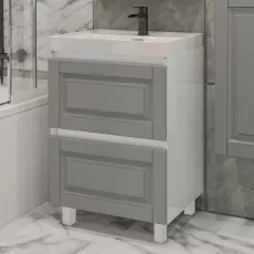 Dulap cu lavoar PS ВКДТБ-60(2), 60 cm, Gri mat