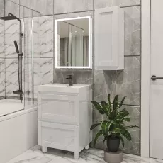 Set de mobila de baie PS Lotos 70-30 (vops./PAL), White gloss