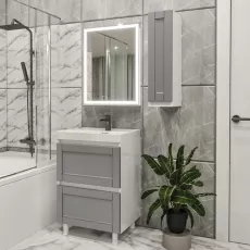 Set de mobila de baie PS Lotos 80-20 (vops./PAL), Gri mat