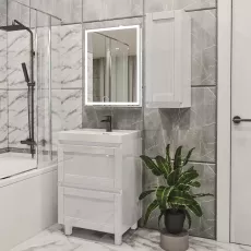 Set de mobila de baie PS Lotos 80-30 (vops./PAL), White gloss