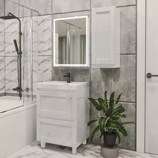 Set de mobila de baie PS Lotos 80-30 (vops./PAL), White gloss