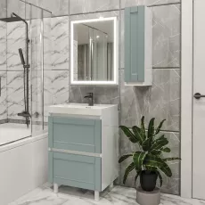 Set de mobila de baie PS Lotos 80-30 (vops./PAL), Verde deschis mat