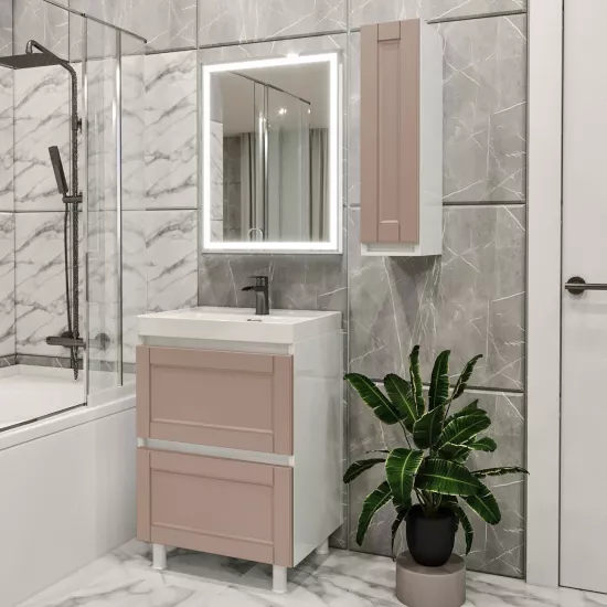 Set de mobila de baie PS Lotos 80-30 (vops./PAL), Cappuccino mat