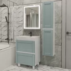 Set de mobila de baie PS Lilia 80-147 (vops./PAL), Verde deschis mat