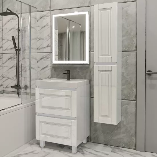 Set de mobila de baie PS Lilia 60-147 (vops./vops.), White gloss