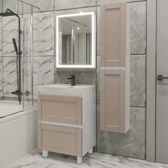 Set de mobila de baie PS Lilia 60-147 (vops./vops.), Cappuccino mat