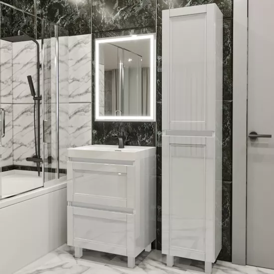 Set de mobila de baie PS Lilia 60-193 (vops./vops.), White gloss