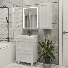 Set de mobila de baie PS Lotos 70-30 (vops./vops.), White gloss