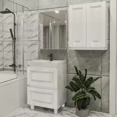 Set de mobila de baie PS Lotos 70-60 (vops./vops.), White gloss