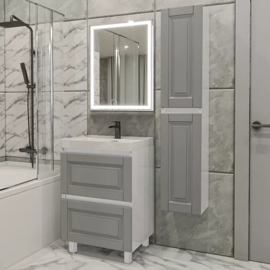 Set de mobila de baie PS Lilia 70-147 (vops./vops.), Gri mat