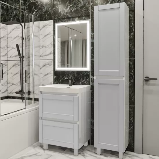 Set de mobila de baie PS Lilia 70-193 (vops./vops.), Gri deschis mat