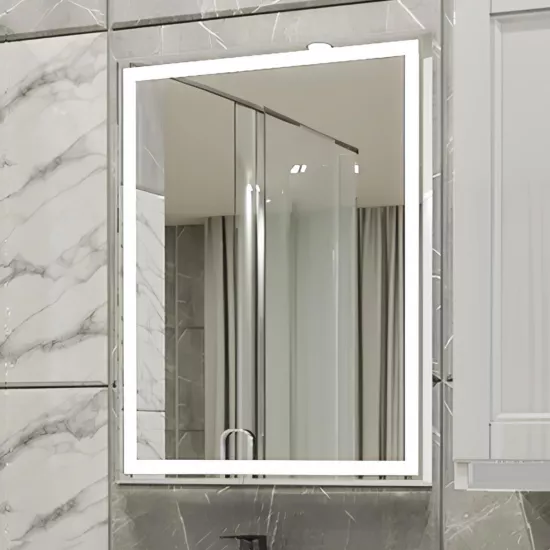 Oglindă pentru baie PS LED cu încălzire, 80x70cm