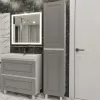 Dulap înalt pentru baie PS ПВКД-193/40 (40 cm), Gri mat