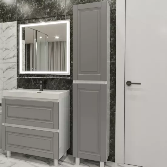 Dulap înalt pentru baie PS ПВКД-193/40 (40 cm), Gri mat