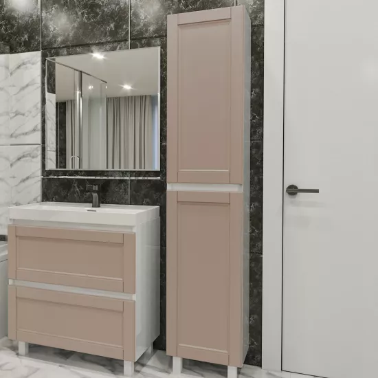 Dulap înalt pentru baie PS ПВКК-193/40 (40 cm), Cappuccino mat