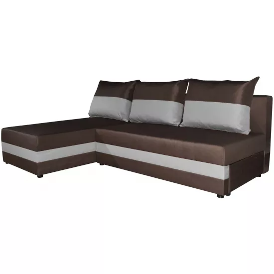 Canapea de colț Space Meble Hewlet, Sawana 16/Sawana 20 (Dark Brown/Graphite)