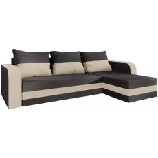 Диван угловой Space Meble Hewlet Bis, Sawana 05/Sawana 01 (Dark Gray/Ecru)