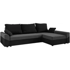 Диван угловой Space Meble Denver L, Mikrofaza 27/Mikrofaza 15 (Gray/Black)