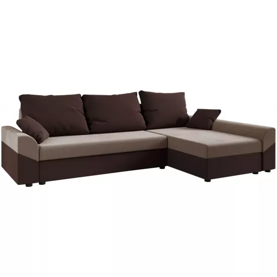 Диван угловой Space Meble Denver L, Sawana 22/Sawana 16 (Light Brown/Dark Brown)