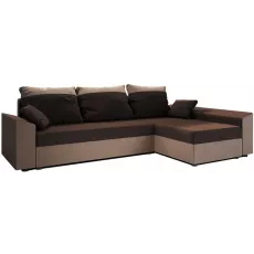 Диван угловой Space Meble Paul L, Rainbow 20/Rainbow 05 (Brown/Brown Light)