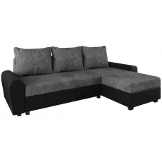 Диван угловой Space Meble Dakar L, Mikrofaza 1024/D8 (Gray/Black)