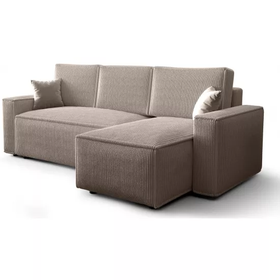 Canapea de colț Space Meble Ambro L, Poso 02 Dark Beige