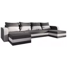 Canapea de colț Space Meble Hewlet U Bis, Mikrofaza 27/Mikrofaza 31 (Gray/White)