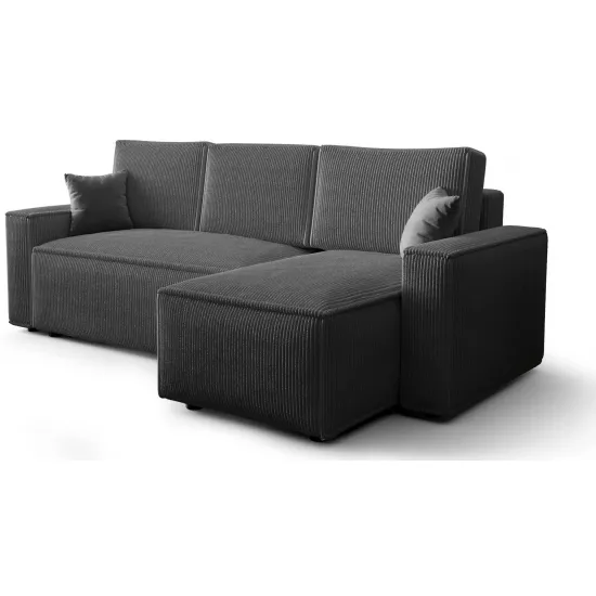 Canapea de colț Space Meble Ambro L, Poso 60 Dark Grey