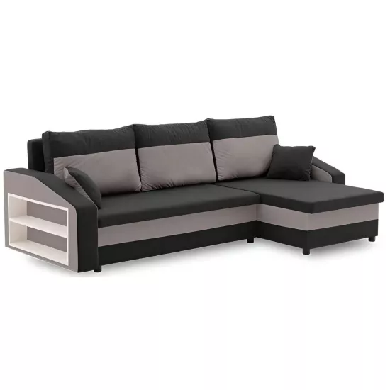 Canapea de colț Magnifico Hewlet Foam Shelf Left, Mikro 15/Mikro 27 (Black/Grey)