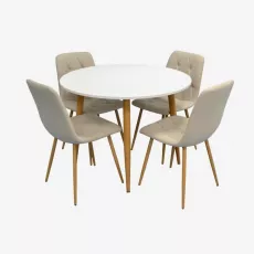 Set de mobilă DT-402-1WO + 4 YTC-080WO BJORN-24 (Light beige)