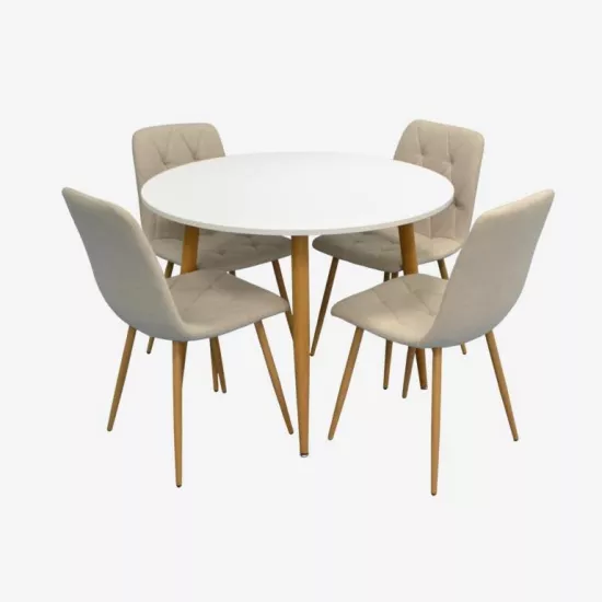 Set de mobilă DT-402-1WO + 4 YTC-080WO BJORN-24 (Light beige)