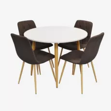 Set de mobilă DT-402-1WO + 4 YTC-080WO BJORN-45 (Dark brown)