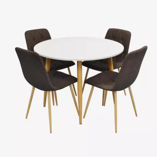 Set de mobilă DT-402-1WO + 4 YTC-080WO BJORN-45 (Dark brown)