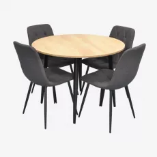 Набор мебели Eva DT-402-2B + 4 YTC-080B BJORN-16 (Dark grey)