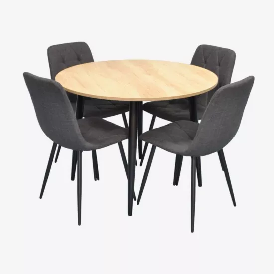 Набор мебели Eva DT-402-2B + 4 YTC-080B BJORN-16 (Dark grey)