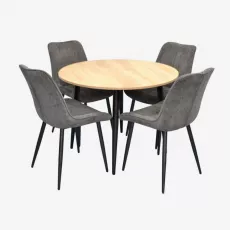 Set de mobilă Eva DT-402-2B + 4 YTC-055B UF885-15 (Dark grey)