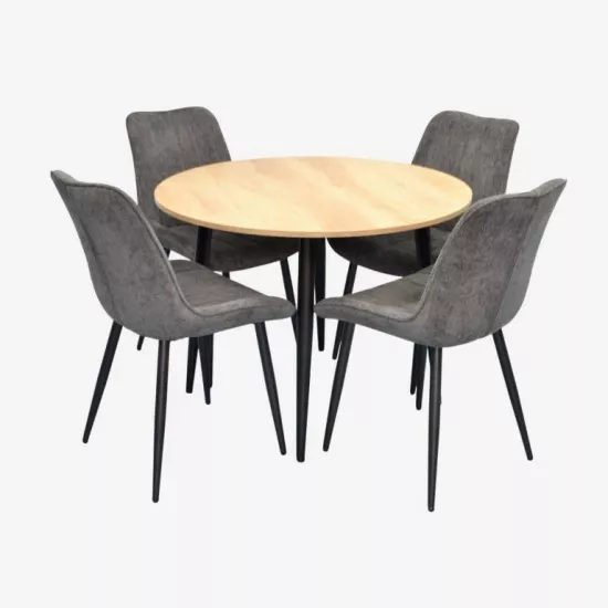 Set de mobilă Eva DT-402-2B + 4 YTC-055B UF885-15 (Dark grey)